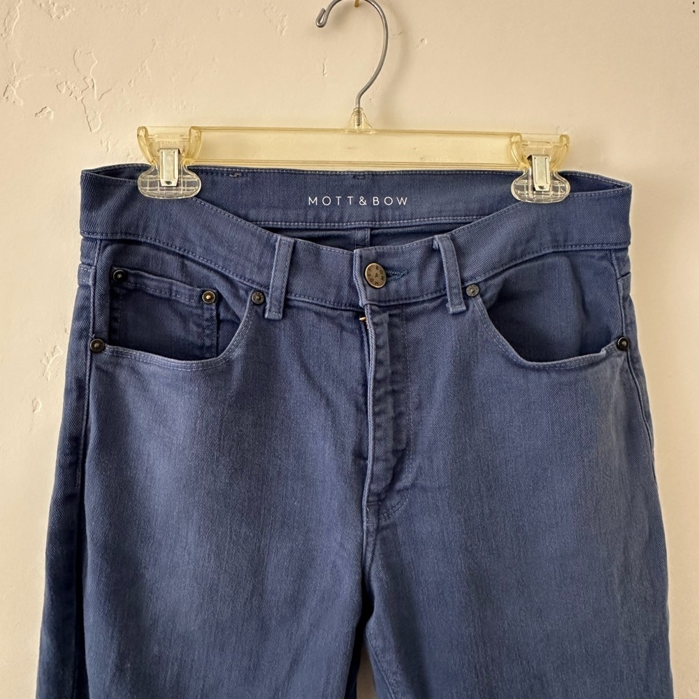 Mott + Bow Slim Fit Greyblue Cotton Denim Pants
